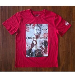 UFC Alex Pereira Octagon Warrior Red Graphic T-Shirt Mens Large Poatan MMA Tee